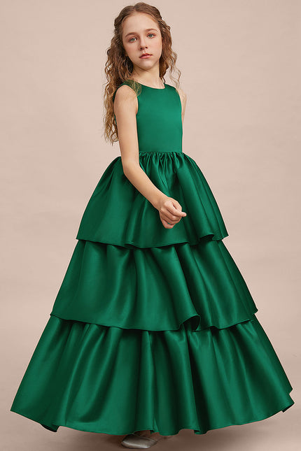 Robe De Princesse Satin Vert Émeraude - gallery 5