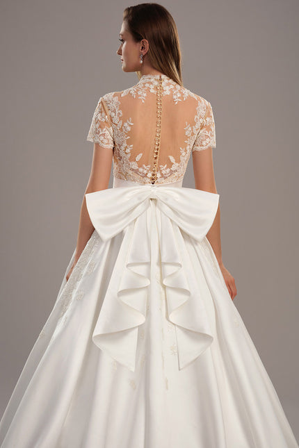 Robe De Princesse Éclat Nuptial Satiné - gallery 5
