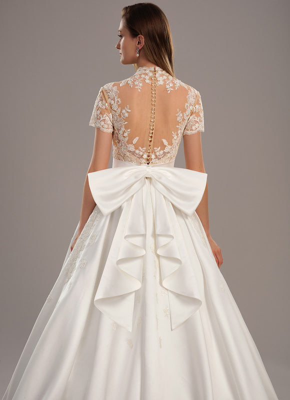 Robe De Princesse Éclat Nuptial Satiné - gallery 5