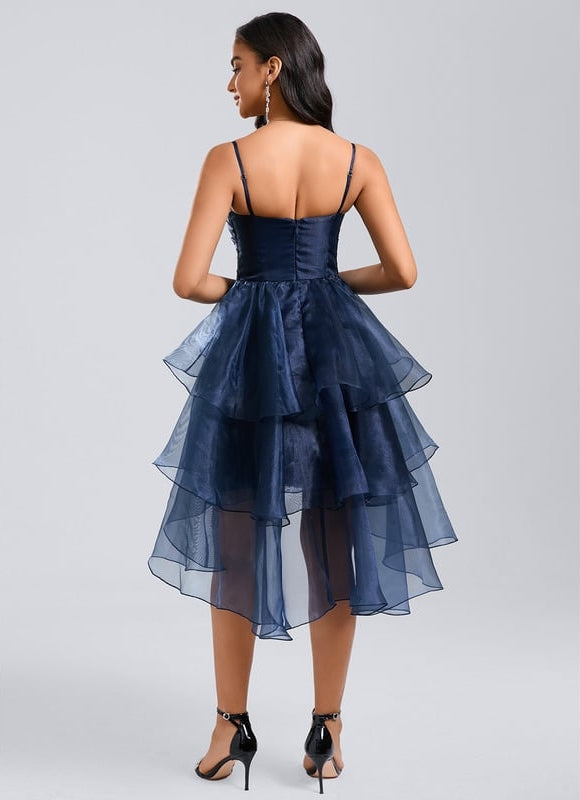 Robe De Princesse Soirée Fluide Bleu Nuit - gallery 4