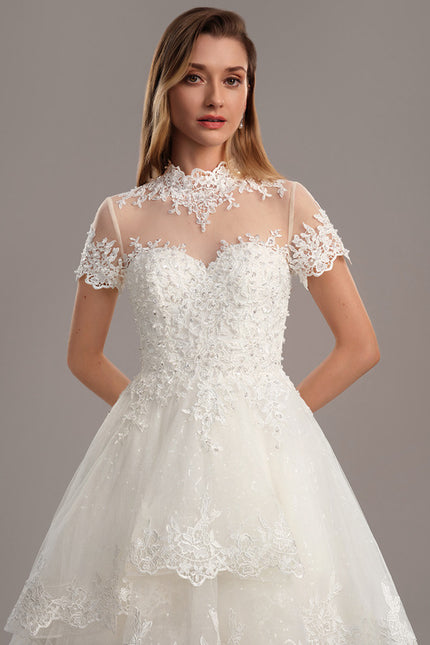 Robe De Princesse Nuptiale En Dentelle - gallery 3