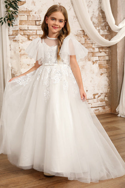 Robe De Princesse Tulle Ivoire Fleuri