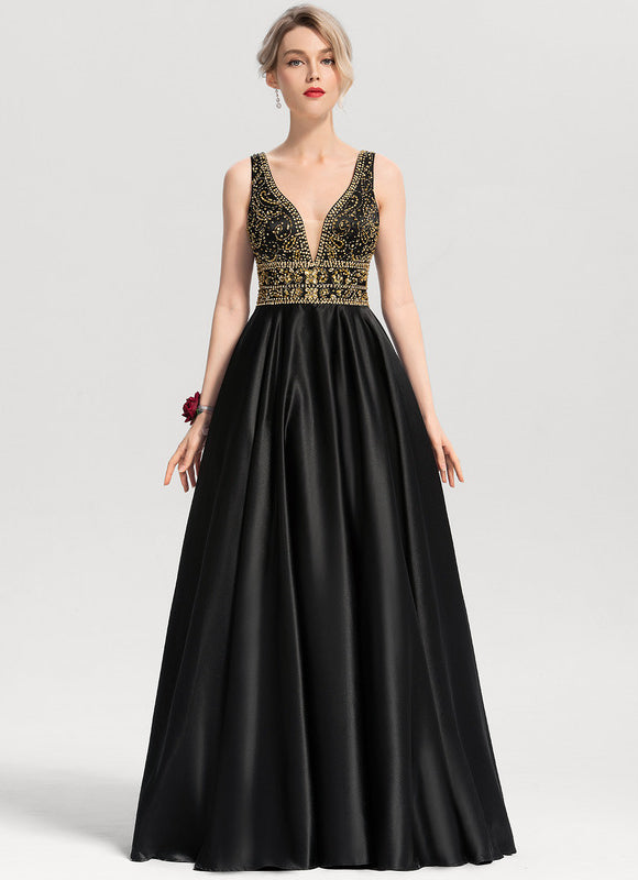 Robe De Princesse Satin Verte - gallery 1