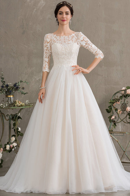 Robe De Princesse Nuptiale En Tulle Scintillant