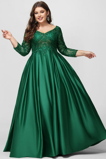 Robe De Princesse Satin Verte - gallery 4
