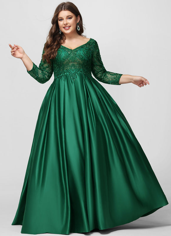 Robe De Princesse Satin Verte - gallery 4