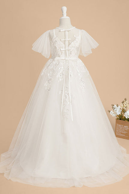 Robe De Princesse Tulle Ivoire Fleuri - gallery 4