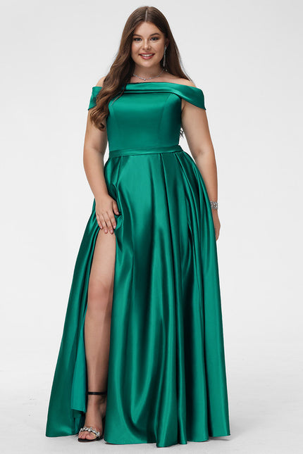 Robe De Princesse Satin Émeraude Chic - gallery 8