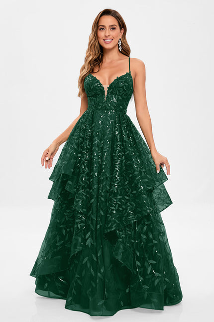 Robe De Princesse Émeraude À Volants