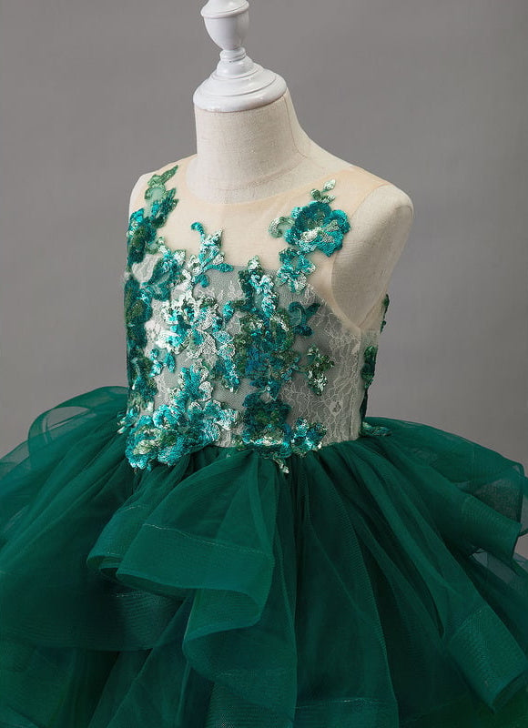 Robe De Princesse Festive Émeraude - gallery 5