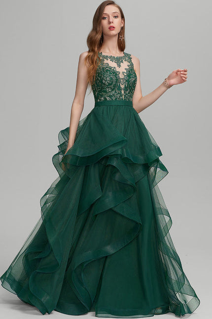 Robe De Princesse Tulle Vert Émeraude