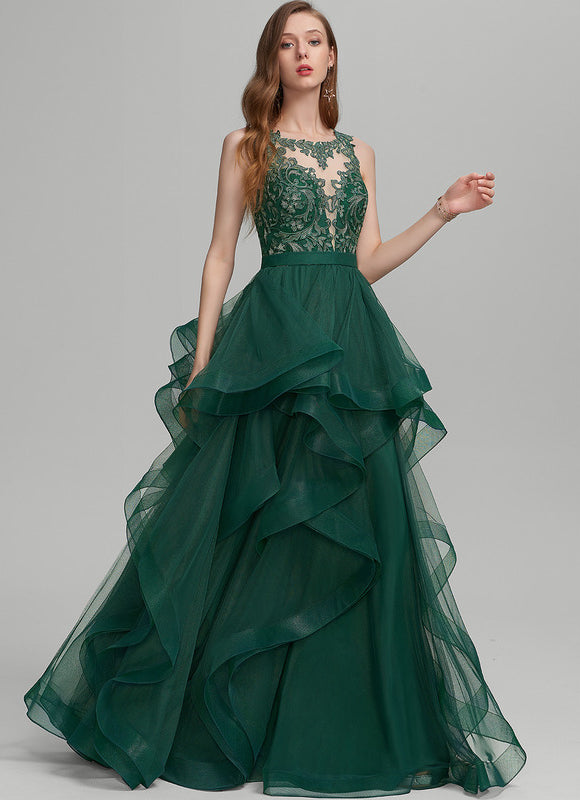 Robe De Princesse Tulle Vert Émeraude
