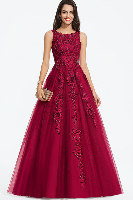 Robe De Princesse Bordeaux Ornée