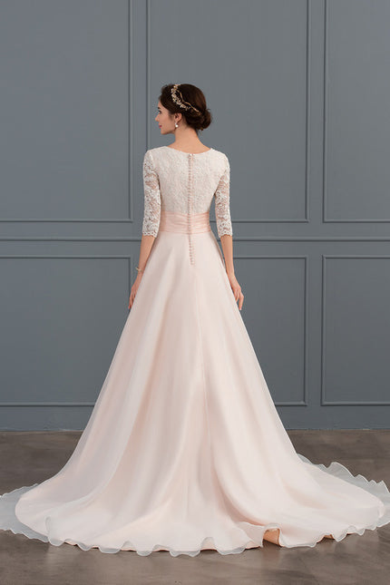 Robe De Princesse Nuptiale En Organza - gallery 2