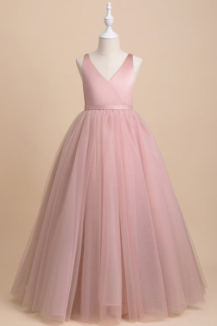 Robe De Princesse Longue Rose Poudrée - gallery 3