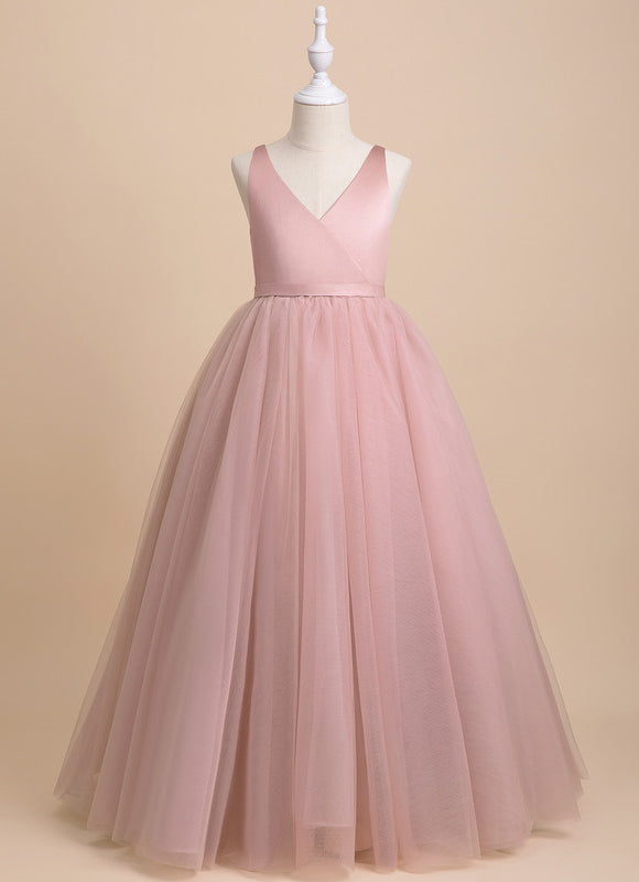 Robe De Princesse Longue Rose Poudrée - gallery 3