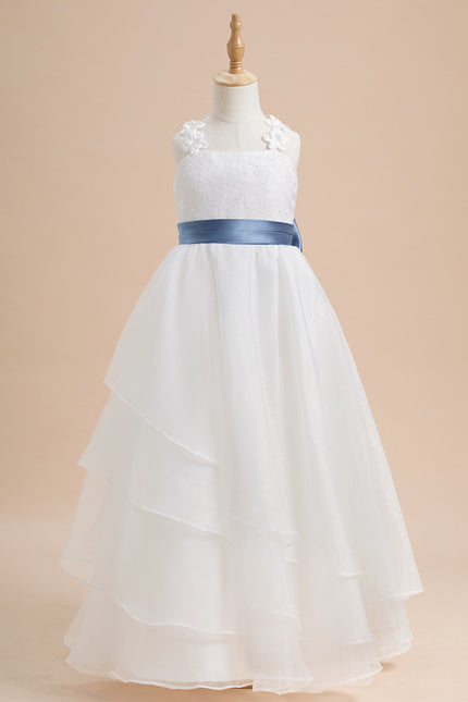 Robe De Princesse Enfant Floral Satinée - gallery 3