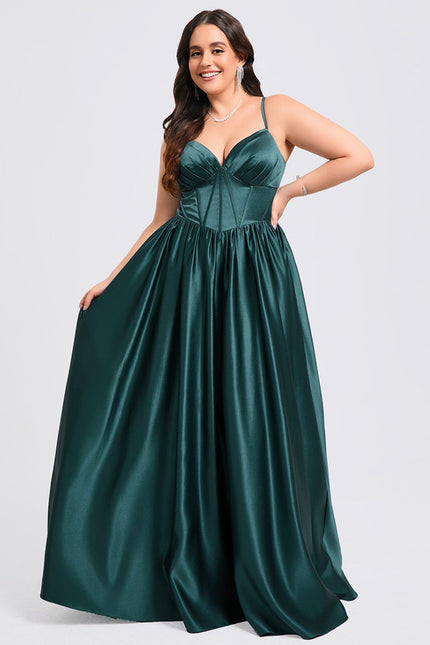 Robe De Princesse Satin Fluide Ras Du Sol - gallery 5