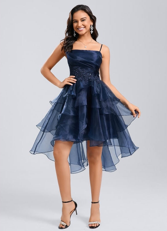 Robe De Princesse Soirée Fluide Bleu Nuit