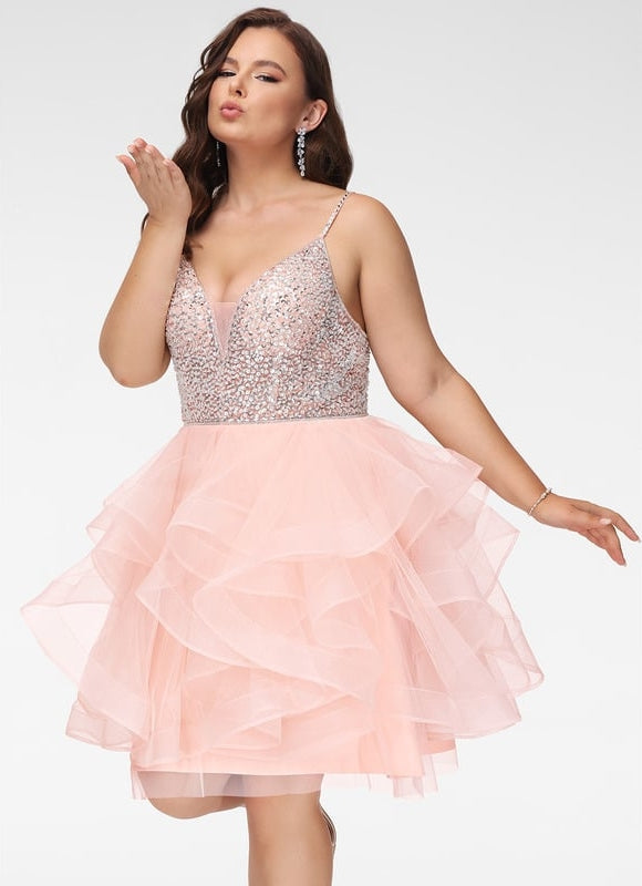 Robe De Princesse Tulle Volants Rose - gallery 4