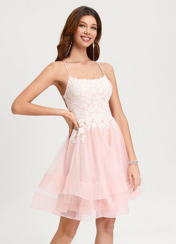 Robe De Princesse Courte Pastel Élégante - gallery 2