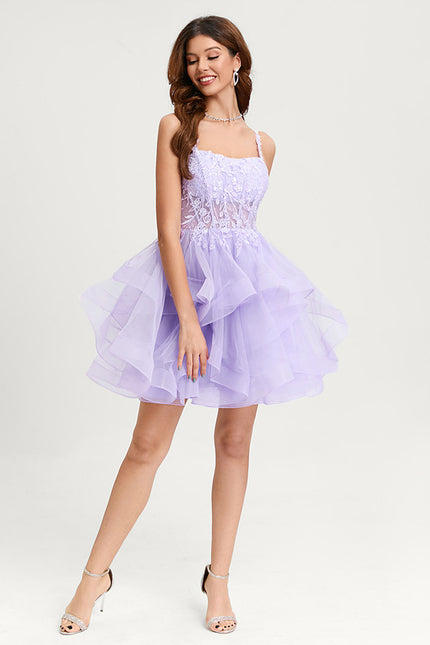 Robe De Princesse Tulle Asymétrique Saumon - gallery 4