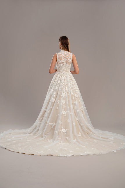 Robe De Princesse Évasée Brodée - gallery 4