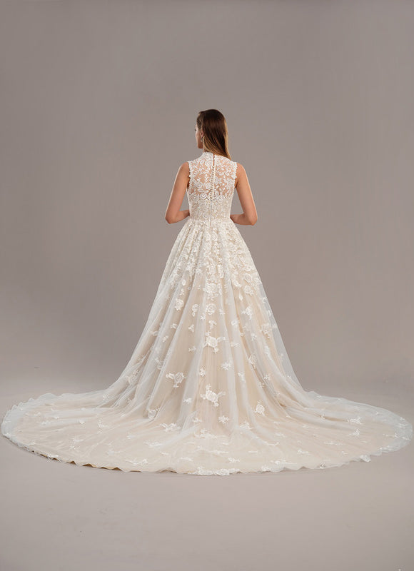 Robe De Princesse Évasée Brodée - gallery 4