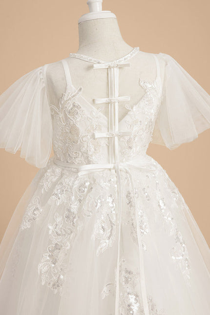 Robe De Princesse Tulle Ivoire Fleuri - gallery 6