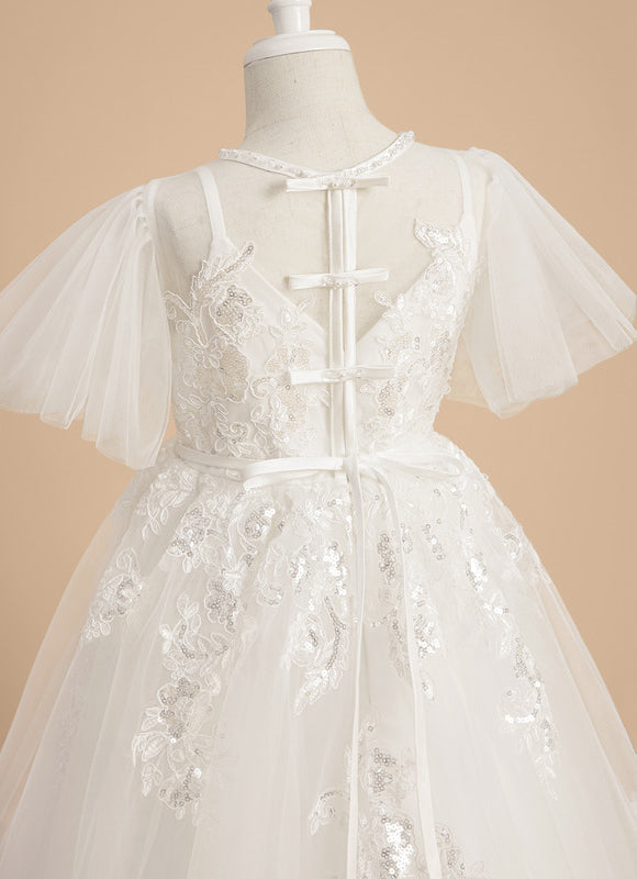 Robe De Princesse Tulle Ivoire Fleuri - gallery 6
