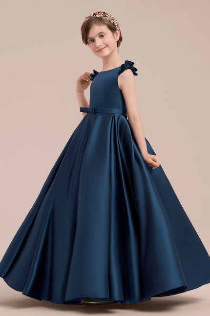 Robe De Princesse Satinée Grise - gallery 2