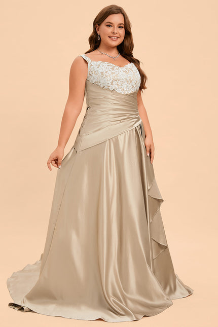 Robe De Princesse Satinée Beige - gallery 8