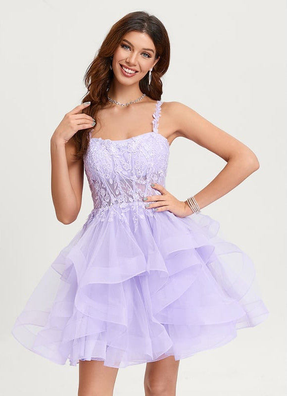 Robe De Princesse Tulle Asymétrique Saumon