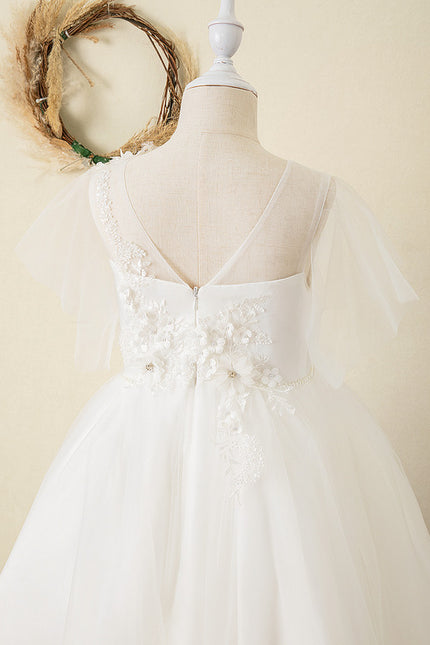 Robe De Princesse Blanche Florale - gallery 2