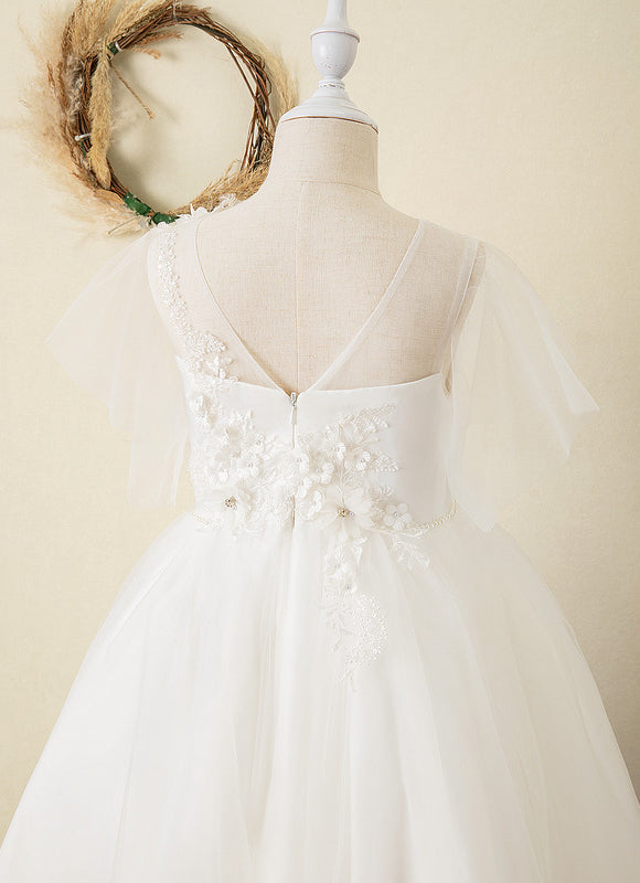Robe De Princesse Blanche Florale - gallery 2