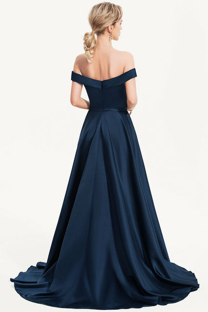 Robe De Princesse Satin Marine - gallery 3