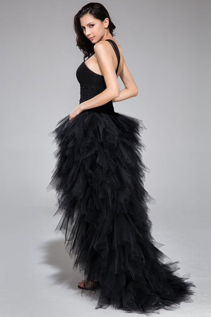 Robe De Princesse Asymétrique À Volants - gallery 4