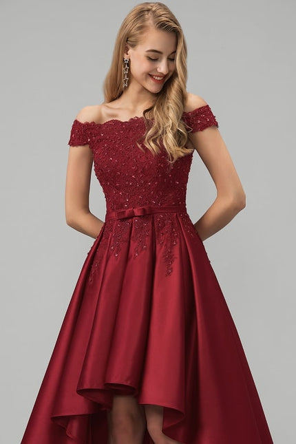 Robe De Princesse Asymétrique Satinée - gallery 2