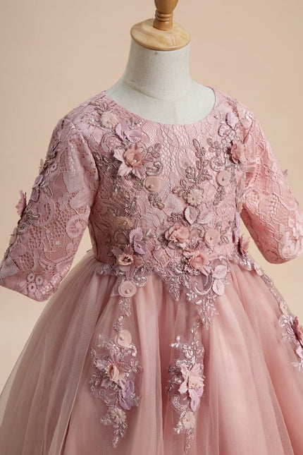 Robe De Princesse Fleurie Rose - gallery 3