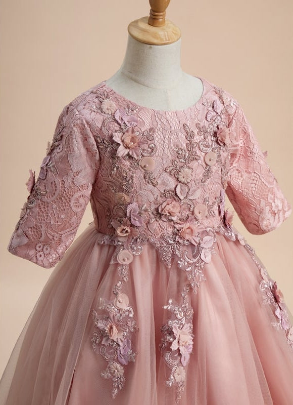 Robe De Princesse Fleurie Rose - gallery 3
