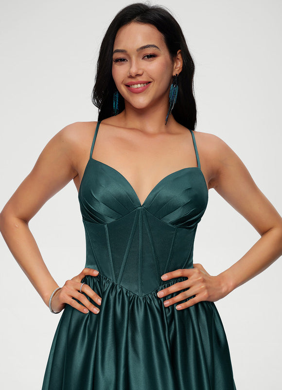 Robe De Princesse Satin Fluide Ras Du Sol - gallery 4