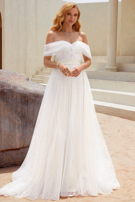 Robe De Mariee Col Bateau Princesse - gallery 1