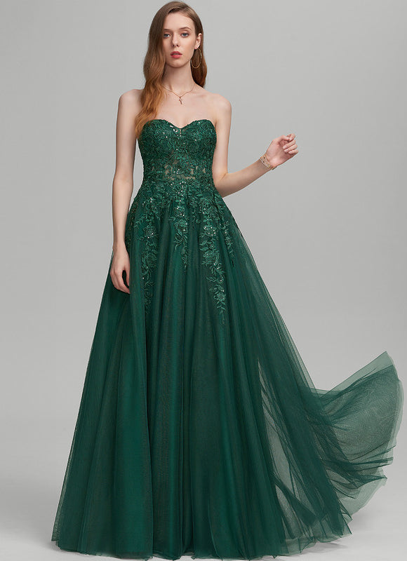 Robe De Princesse Émeraude Élégante