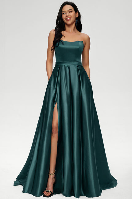 Robe De Princesse Satin Émeraude
