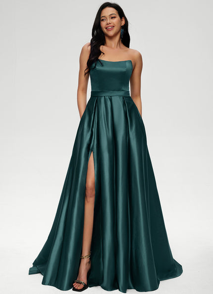 Robe De Princesse Satin Émeraude