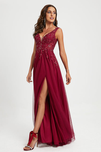 Robe De Princesse Bordeaux Scintillante - gallery 2