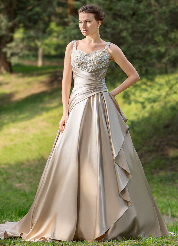 Robe De Princesse Satinée Beige