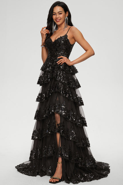Robe De Princesse Noire À Paillettes - gallery 3