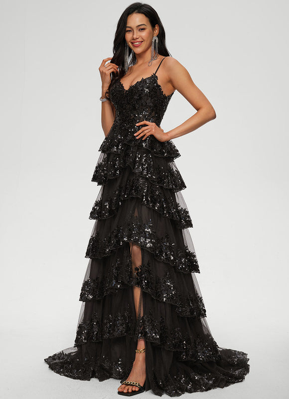Robe De Princesse Noire À Paillettes - gallery 3