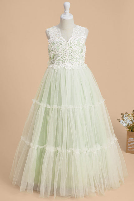 Robe De Princesse Tulle Vert Pâle